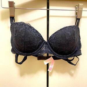 Victoria’s Secret Pink Black Lace Bra Size 32B